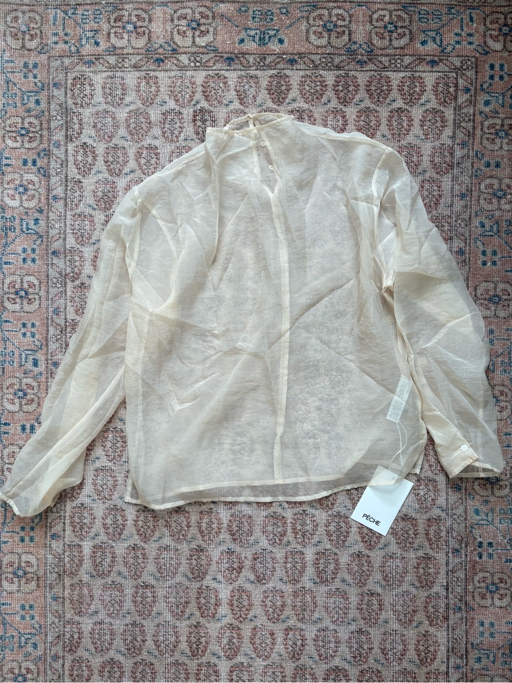 PECHE Sheer Cream Blouse